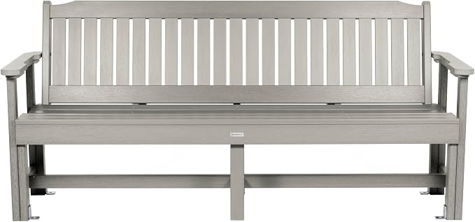 Sequoia Professional Commercial Grade Exeter Garden Bench, 6ft, Harbor Gray