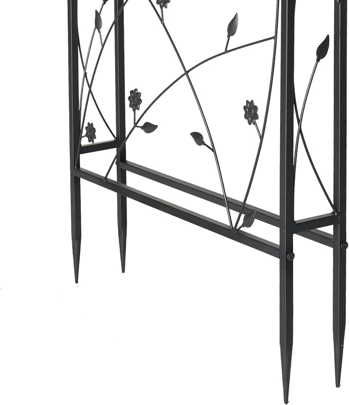 VINGLI Garden Arbor, Arch Archway for Wedding Ceremony Party, Steel Garden Trellis for Plant Climbing, Christmas Garden Decorations Pergola for Garden, Backyard, Lawn (Black, 83.9x55.1x22.8)