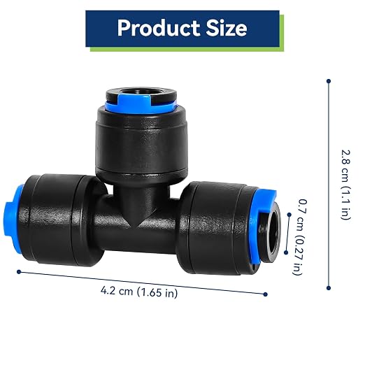 40 Pack 1/4" Drip Irrigation Tee Connectors, Quick Connect Universal Drip Irrigation Tubing Coupling Valve, Connector Locking Fitting for Sprinkler or Drip Irrigation System Parts & Connectors