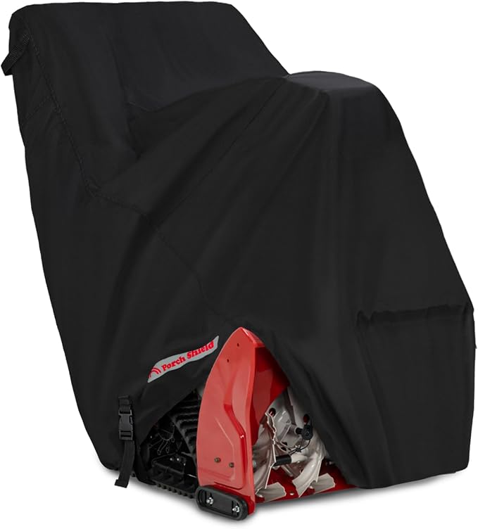 Porch Shield Snow Blower Cover – Outdoor Snowblower Cover Waterproof Heavy Duty for Most Two Stage Snow Thrower 50''L x 30" W x 43" H Black