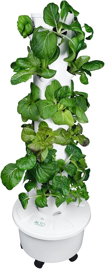 GX Hydroponic Tower | Vertical Planter Tower | Hydroponics Growing System Kit | Food Grade with 24 Net Pots (Without Lights)