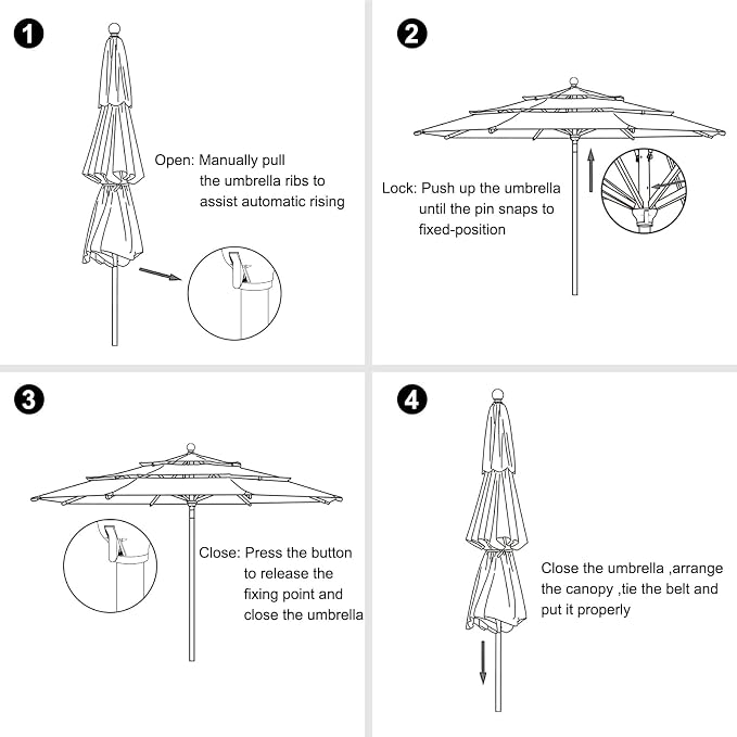 EliteShade USA 10-Year-Non-Fading 11ft 3-Tier Market Patio Umbrella, Commercial Grade Outdoor Table Umbrella with Cylinder Push-Up, Windproof & UPF 50+ UV Protection, Heavy Duty Ventilation for Garden, Deck, Pool, Backyard, Beach & Bistro, Macaw Green