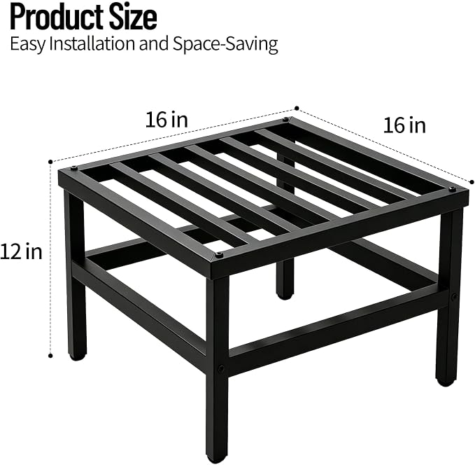 Plant Stand Outdoor Indoor, 2 Pack 16 Inch Large Metal Plant Stand Outdoor Heavy Duty Plant Stands Flower Pot Stand Wrought Iron Pedestal Stand for Garden Patio Living Room