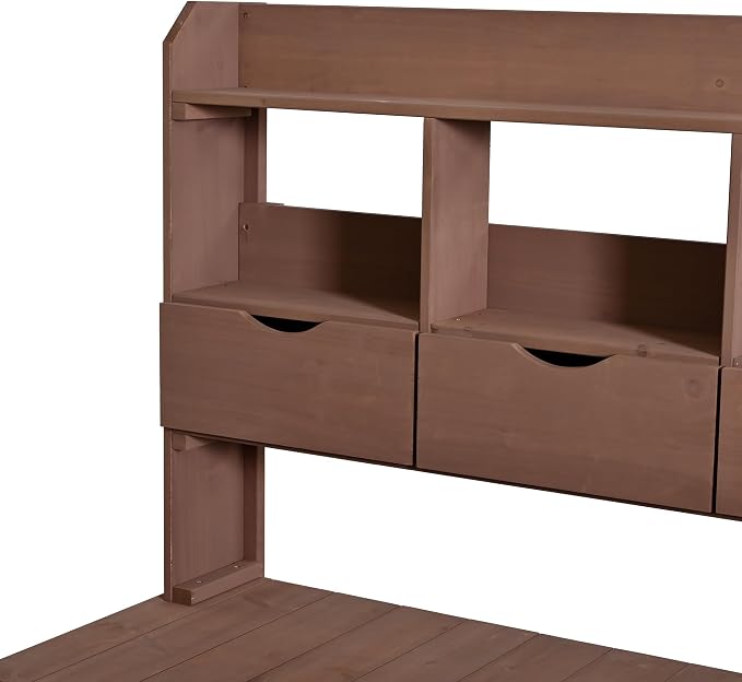 Merax Farmhouse Potting Bench with 6 Drawers, 44.6” Large Garden Workstation, Outdoor Kitchen Island with Bottom Cabinet & Hooks, Freestanding Patio Furniture,Brown