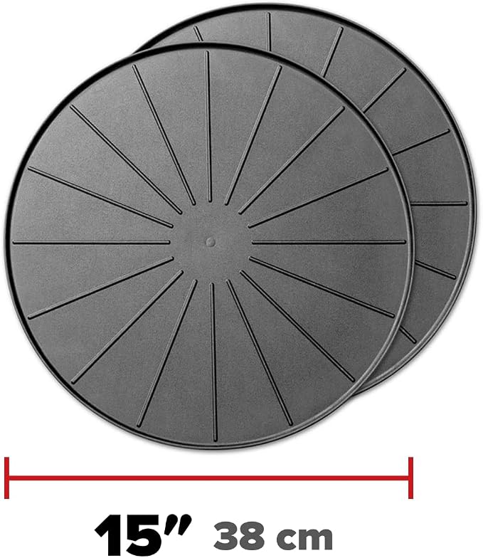 WeatherTech 15" Plant Mats/Coasters - for Floor Protection from Planter Spills, leaks and Soil (8A15CST2PKBK)- Black (2-Pack)
