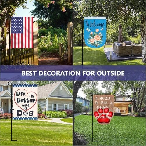 3PC Garden Flag Holder Stand, Weather-Proof Yard Flag Pole Black Metal Powder-Coated Flagpole with Tiger Clip and Rubber Stopper for Garden Flags Outdoor Decorations - Image 7