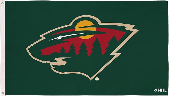 Team Sports America NHL Minnesota Wild 3' x 5' Outdoor Flag with Grommets, Heavy Duty Flag & Banner for Outdoor Garden Patio, Indoor Wall Decor, Works with Flag Poles for Outside House