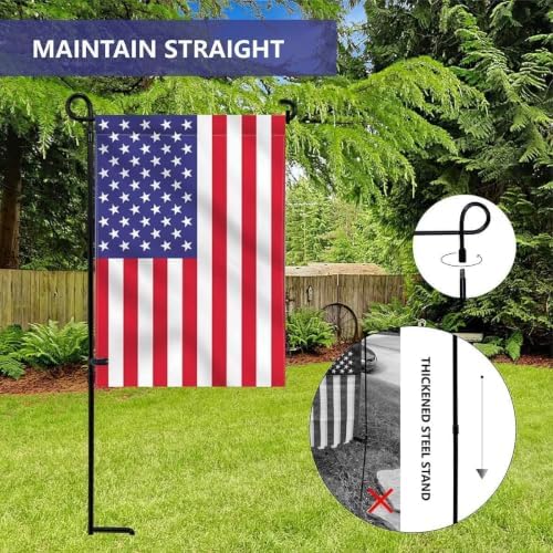 3PC Garden Flag Holder Stand, Weather-Proof Yard Flag Pole Black Metal Powder-Coated Flagpole with Tiger Clip and Rubber Stopper for Garden Flags Outdoor Decorations - Image 4