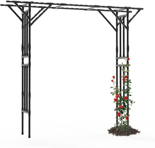 Supersize Flattop Garden Arch for Wedding - 106" L x 106" H Garden Arch Trellis for Climbing Plants Outdoor（Leg spacing 71"）