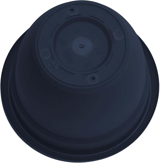 Bloem Ariana 8" Navy Round Self Watering Planter Pot - Rolled Rim Plastic Resin Indoor or Outdoor Gardening Planter with Drainage Holes, Made in USA