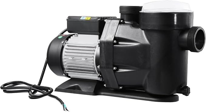 VEVOR Above Ground Pool Pump, 3 HP, 149 GPM Max Flow Single Speed Swimming Pool Pump, 220V 3450 RPM 42 ft Max Head Lift with PP Shell Strainer Basket, 122°F Max Water Temp, for Hot Tubs Spas, No Plug