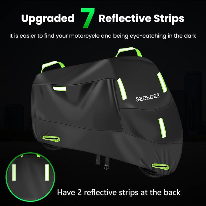 SECELES Scooter Cover Waterproof Outdoor, Vespa Cover All Weather Protection fits up to 82" Vespa Scooter 125cc 150cc Motorcycle Tarp Accesorios para Moto (XL: 82" x 37" x 50")