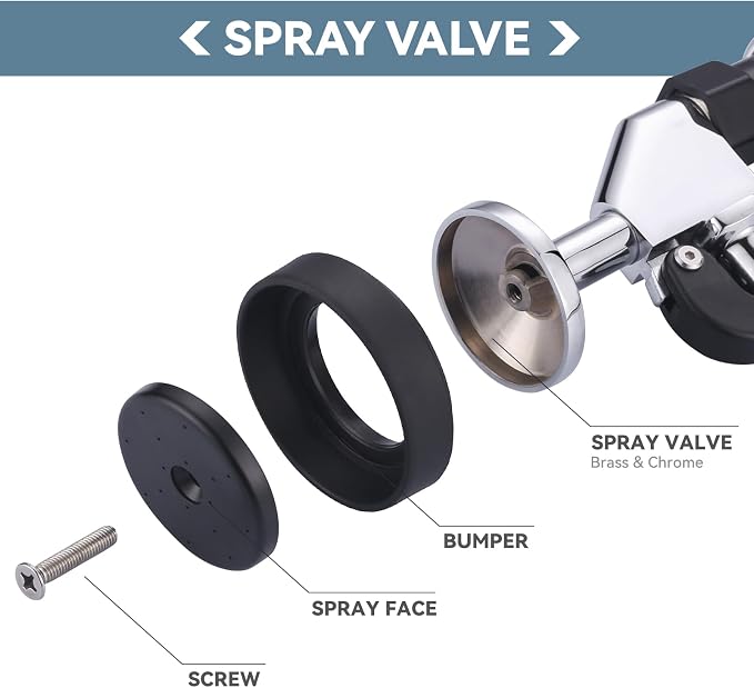 Commercial Sink Sprayer Head: 7/8"-20UNEF Black Pre Rinse Sprayer - 3.85 GPM High Pressure Pull Down Spray Head - Handheld Dish Sprayer Nozzle for Commercial Kitchen Faucet (Chrome Finished)