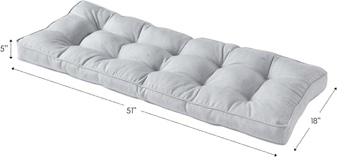 Outdoor 51 x 18-inch Sunbrella Bench Cushion, Canvas Granite