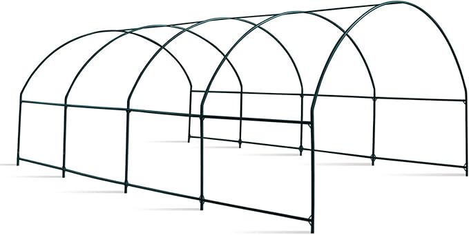 Greenhouse Replacement Frame for Outdoor Larger Hot Garden House , Support Arch Frame Climbing Plants/Flowers/Vegetables (20' X 10' X 7', Frame)