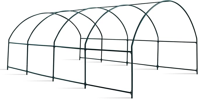 YardGrow Greenhouse Frames for Larger Hot Garden House Support Arch Frame Climbing Plants/Flowers/Vegetables (20'x10'x7')