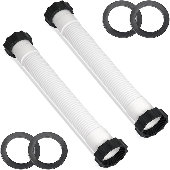 Intex 16-Inch Pool Pump Hose, 1.5-Inch Diameter, Polyethylene Material, Compatible with Intex Filter Pump and Saltwater System, Suitable for 26371CA, 28647EG, 26371EH, 11535 (2 PCS)