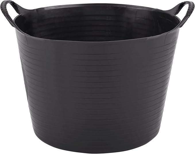 Red Gorilla Small Flexible Plastic Tub, Toy Storage, Laundry, Gardening & More, 14 Liter/3.7 Gallons, Black