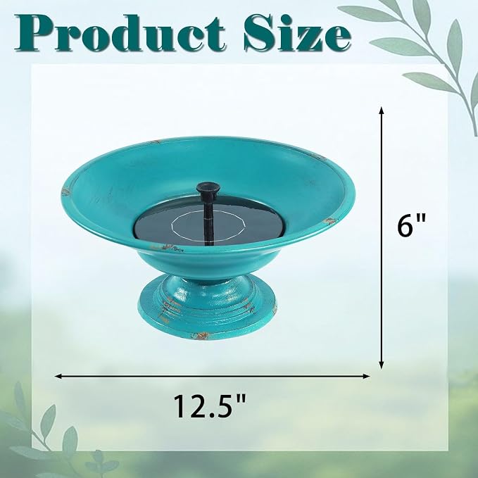 Solar Bird Bath Fountains, Bird Bath for Outside with cast Iron Base, Bird Bath Bowl for Outdoor Garden and Patio Decoration