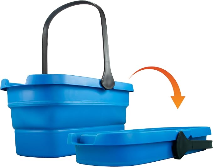 Unger Professional 3-Gallon Collapsible Bucket, Portable Household Cleaning Supplies, Small Washing Buckets with Handles, Essential Water Container and Storage Organizer Tool