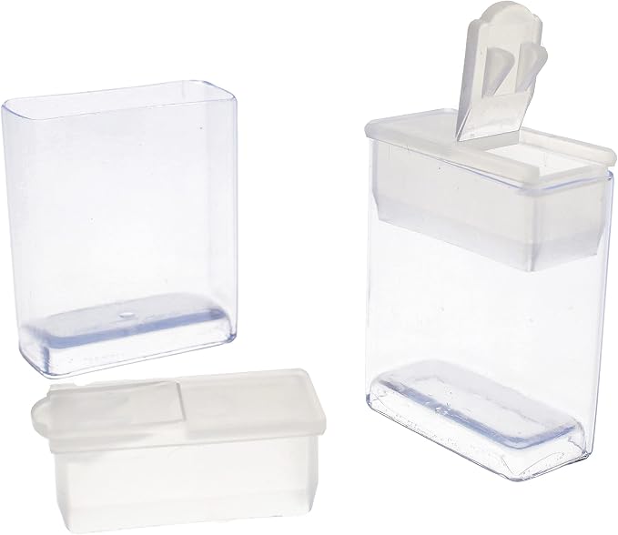 The Beadsmith Clear Plastic Boxes - Rectangle with a Flip Top Cap - 7/16” x 1” x 1-1/4” - Use for Beads, Bath Salts, Wedding & Party Favors, Home or Office Storage - Bag of 100