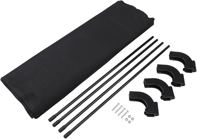Removable Awning Canopy for Garden Cart, Folding Wagon Sun Shade Top, Water Resistant 600D Oxford Cover Accessory for Outdoor Camping Picnic Fishing, Black