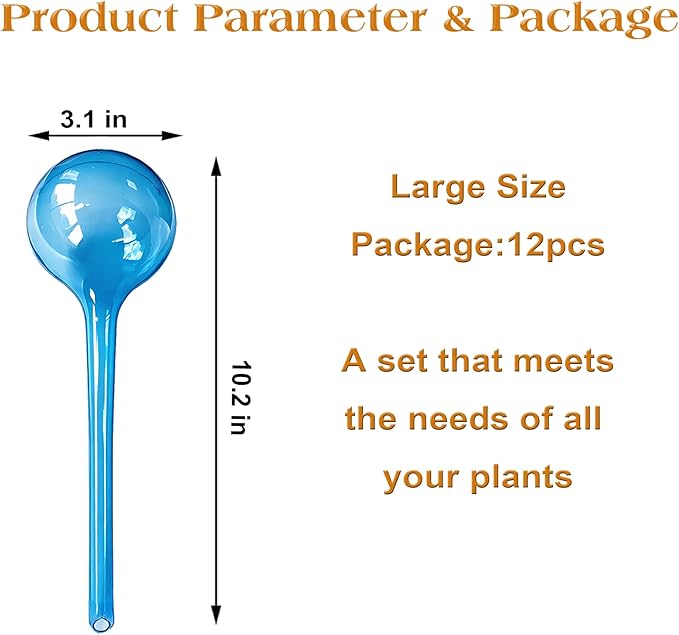 MOONSOUND 12pcs Plant Watering Globes - Automatic Plant Watering Bulbs for Indoor & Outdoor Potted Plants, Durable Plastic Garden Watering Devices