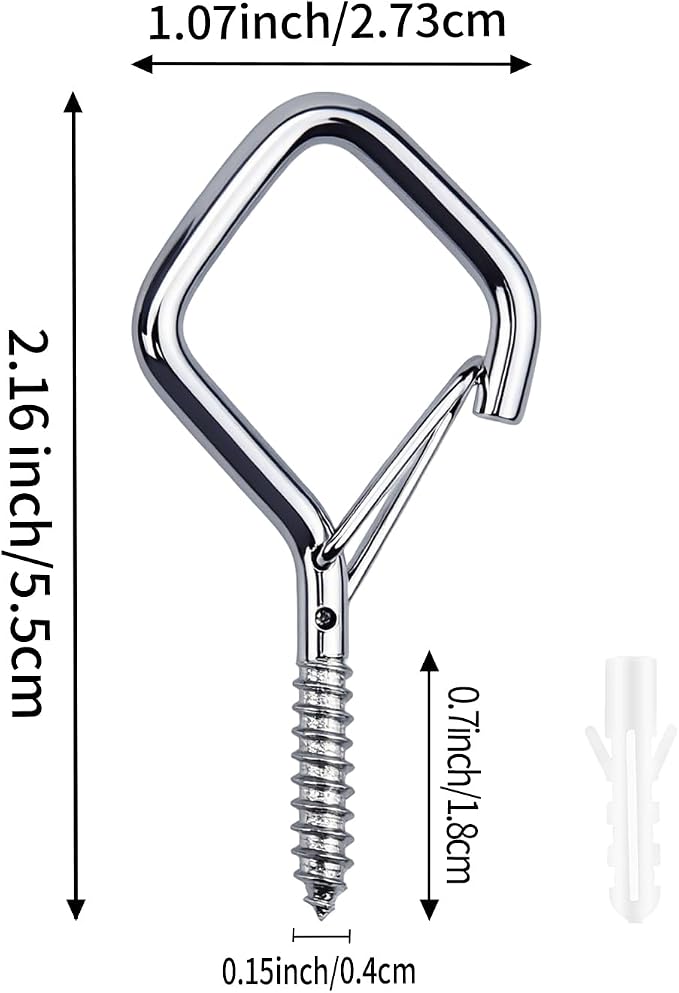 22 PCS Metal Sliver Eye Screw Hooks for Hanging Heavy Duty.Windproof Ceiling Hooks for Hanging Plants,Cup,Wind Chime,Bird Feeders,Christmas String Lights at Indoor&Outdoor 2.2 Inch