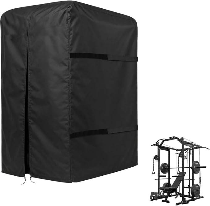 Gym Rack Cover with Waterproof Zipper for Squat Rack 47"-110"W | Waterproof Dustproof Heavy Duty Oxford Fabric,Gym Equipment Storage Cover for Workout Machine Outdoor Use