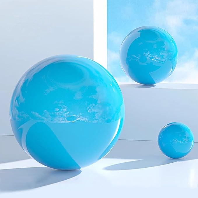 Gazing Globe Decor Ball, Hollow Gazing Ball, Seamless Stainless Steel Polished Reflective Smooth Mirror Garden Sphere Globe, Props of Photography, Garden Home Decor (Sky Blue, Dia: 4 inch/10cm)