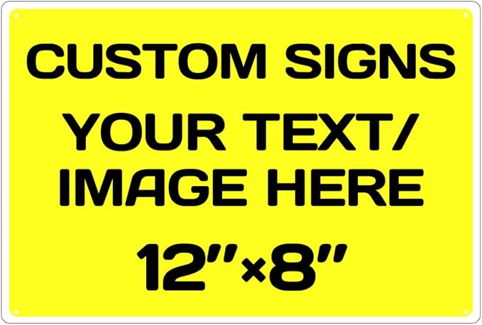 Personalized Aluminum Metal Signs - Weatherproof, Custom Text & Picture, Multiple Sizes, Ideal for Hazards, Gardens, Doors & Businesses