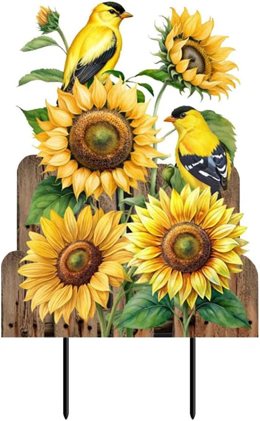 Briarwood Lane Summer Metal Art 26x14 Goldfinch Gathering for Summer Metal Art