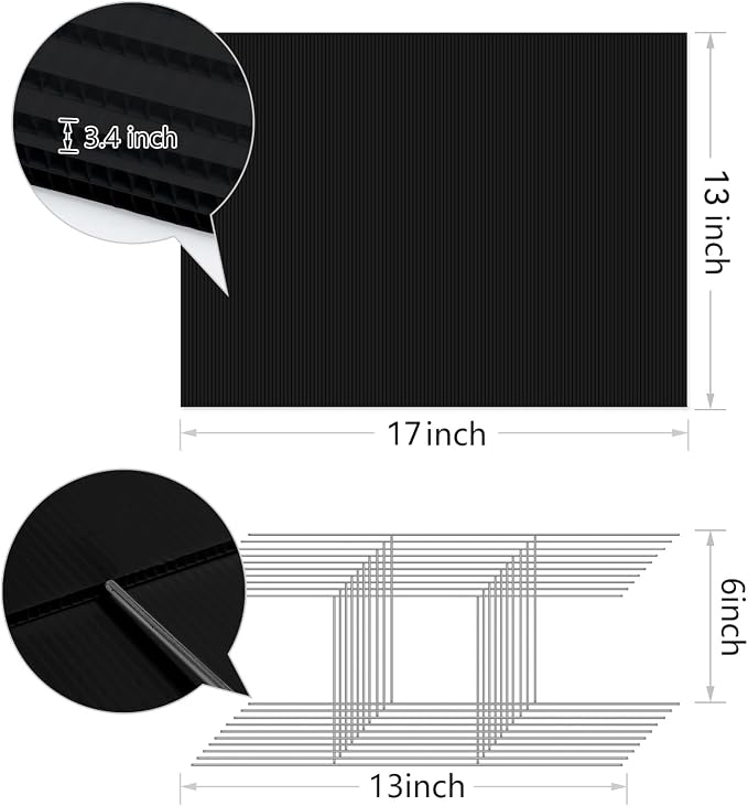 10 Pack Black Blank Yard Signs with Stakes, IKAYAS 17x 13 Inches Black Garden Yard Signs Yard Sale Signs Corrugated Plastic Signs for Party Decorations,Garage Sale, Guidepost, Open House