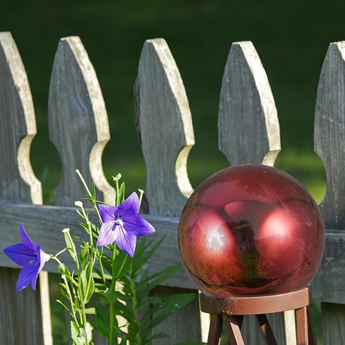 Kisangel Gazing Ball Polished Reflective Sphere Garden Outdoor Art Ball for Garden Lawn and Home Decoration Define Gazing Ball