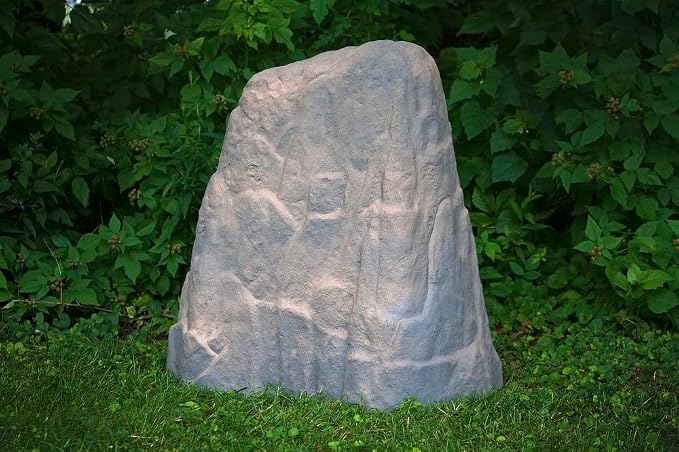 EMSCO Landscape Rock Cover – Natural Rock – Extra Large – Decorative Artificial Rock for Concealing Utility Fixtures, Pipes, Valves & Landscape Equipment | Natural Rock, Extra Large Size, Decorative Landscape Rock Cover, Covers Well Pumps, Sprinkler Va...