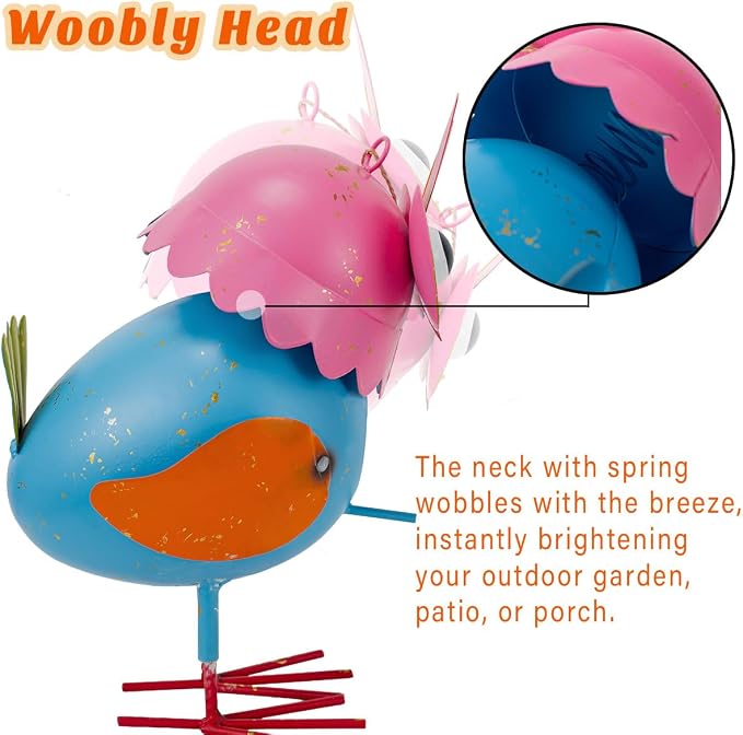 Metal Owl Garden Statues Yard Art Animal Figurines | Hanging Birdhouse Owl Figure Outdoor Decor Yard Decoration Lawn Ornaments Decorative Bird House for Outside