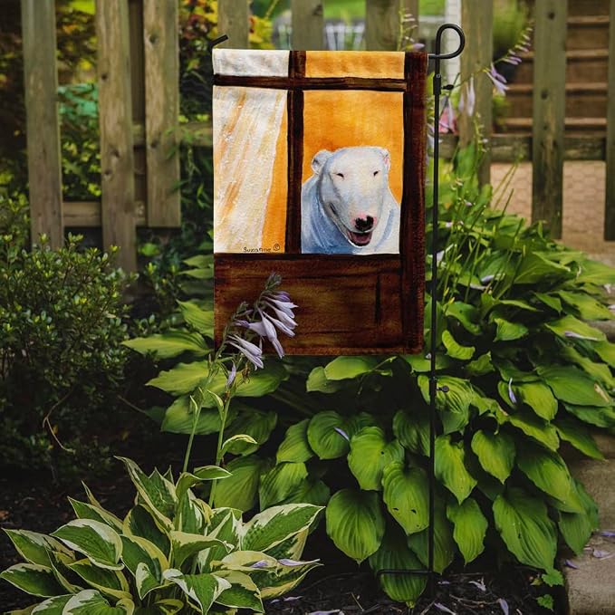 Caroline's Treasures SS8542GF Bull Terrier Garden Flag Mailbox Flag Decorative Yard Flag Banner Outside Patio Artwork Yard Flower Beds, Garden Size, Multicolor