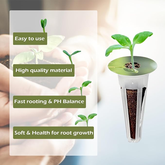 160PCS Hydroponics Growing Baskets,Plant Seed Pod Kit,Grow Anything Kit,Indoor Garden System Accessories Includes 50pcs Sponges,50pcs Labels,30pcs Replacement Baskets,30pcs Domes