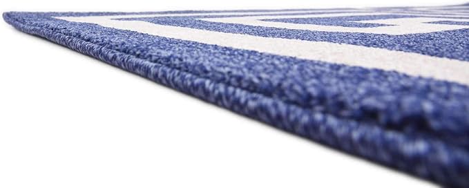Unique Loom Athens Collection Classic Geometric Modern Border Design Area Rug (6' 0 x 9' 0 Rectangular, Navy Blue/ Beige)