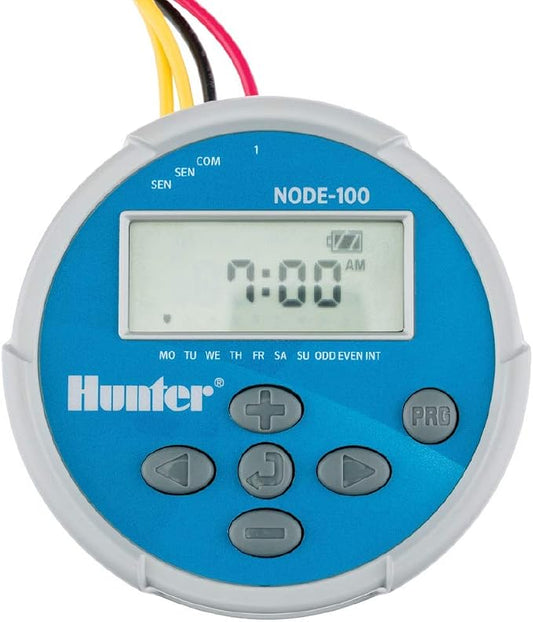 Hunter Node-100-LS Battery Operated Sprinkler Timer, Waterproof Irrigation Controller for Valves, Outdoor, Easy Install, No Wiring Needed for Drip or Remote Systems (DC Solenoid Not Included)