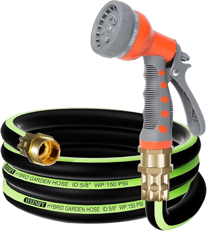 Garden Leader Hose 5/8 in. x 6 ft Short Water Hose Male/Female Heavy Duty Hybrid Garden Hose No Kink and Flexible Rubber Hose for Dehumidifier,Vehicle Water Filter and Camp Water Tank