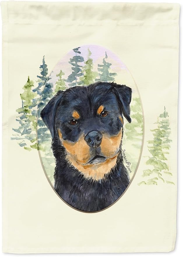 Caroline's Treasures SS8049GF Rottweiler Garden Flag Mailbox Flag Decorative Yard Flag Banner Outside Patio Artwork Yard Flower Beds, Garden Size, Multicolor