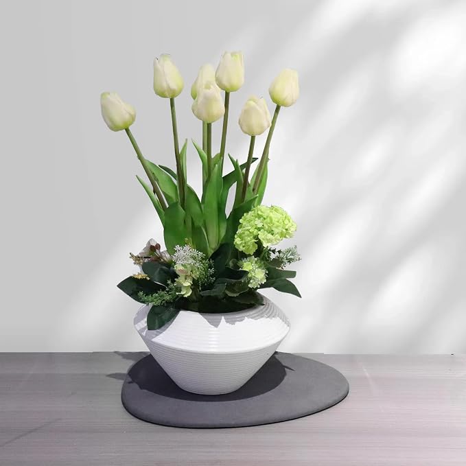 Elfcool Quick Dry Absorbent Flower Pot Saucer Dirp Tray Diatomaceous Earth Mat for Indoor Outdoor Plants (12''-Dark Grey-2pack)