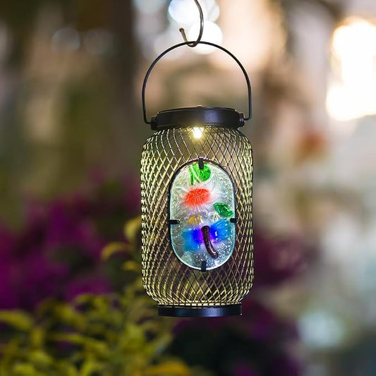 Solar Lantern Outdoor Waterproof,Dragonfly Hanging Solar Lights Outdoor, Garden Decor for Patio Yard Table, Birthday & Mother's Day Gifts for Women Gifts