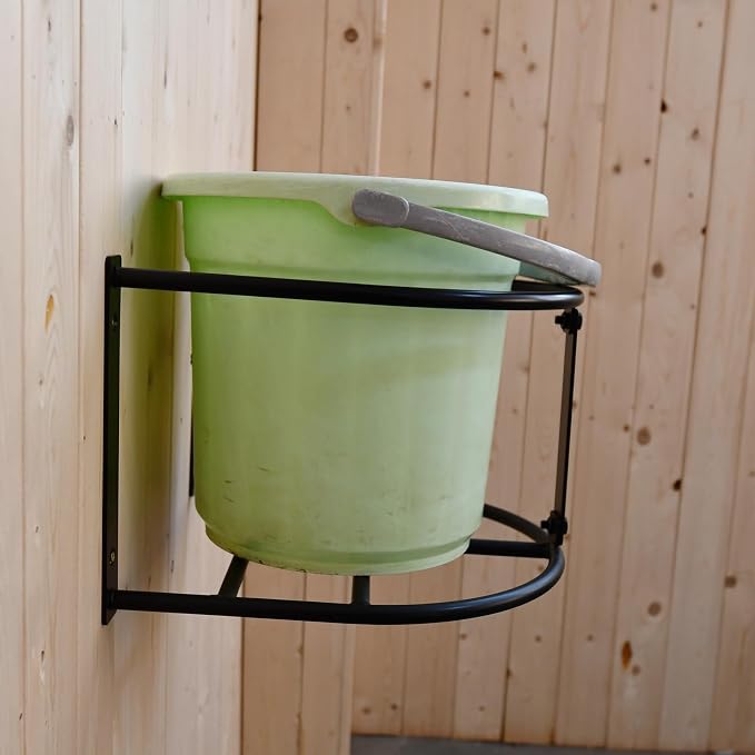 2 Pack Bucket Holder,5 Gallon Water and Feed Bucket Holder Wall Mounted Hanger for Horse,Goat,Sheep and Other Livestock,14.5x13.6x9.2 Inch