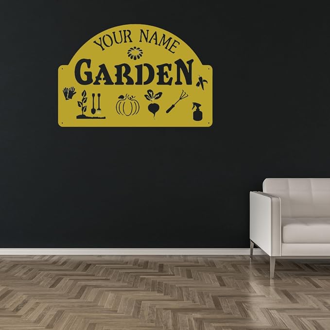 CFC0121330 Garden logo, personalized metal logo, for personalized, customized name mural garden logos, for outdoor plaque for mothers and grandma, the big logo of the exclusive vegetable garden