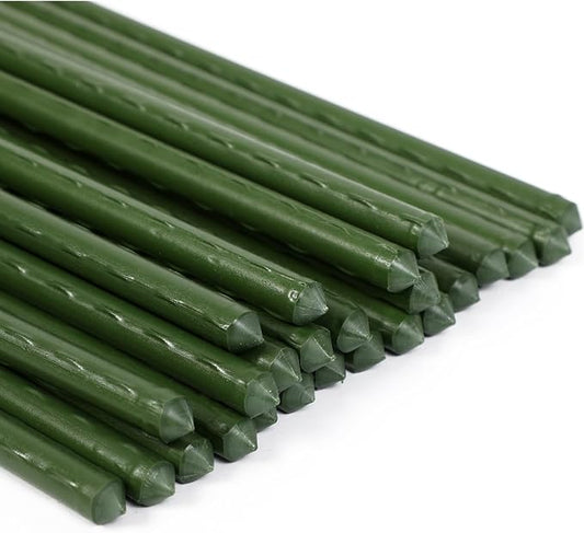 72inch/6ft Garden Stakes, 25pcs Plant Stakes, Plastic Coated & Steel Tube Plant Supports, Sturdy Tomato Sticks for Garden