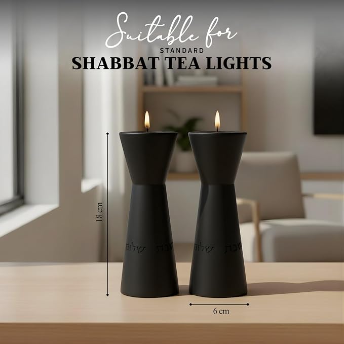 Aura Luxury Candle Holder Set – Modern Décor for Living Room & Dining Table - Black