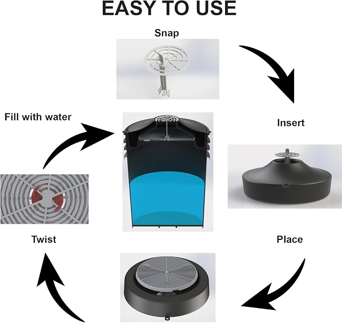 STUCK Pro AGO Mosquito Trap + Decorative Bucket, Naturally Attract & Capture Container-Breeding Mosquitoes, Pet & Kid Safe, Just Add Water & Attractant & Place on the Included Vessel