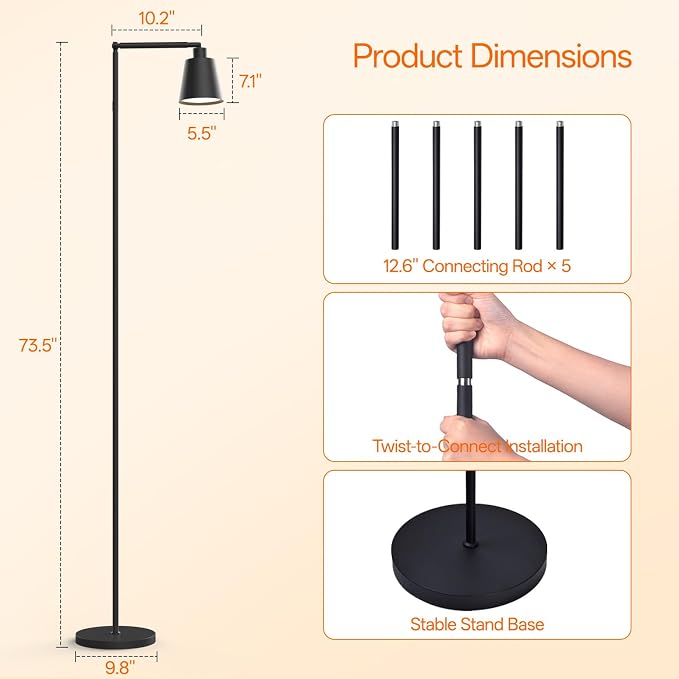 Bstrip 78" Tall Grow Light for Indoor Plants, F11 Pro Standing Plant Light, 18W Full Spectrum LED Grow Light Bulb with Optical Lens, Non-Dimmable, Angle&Height Adjustable, 4/9/14H Timer